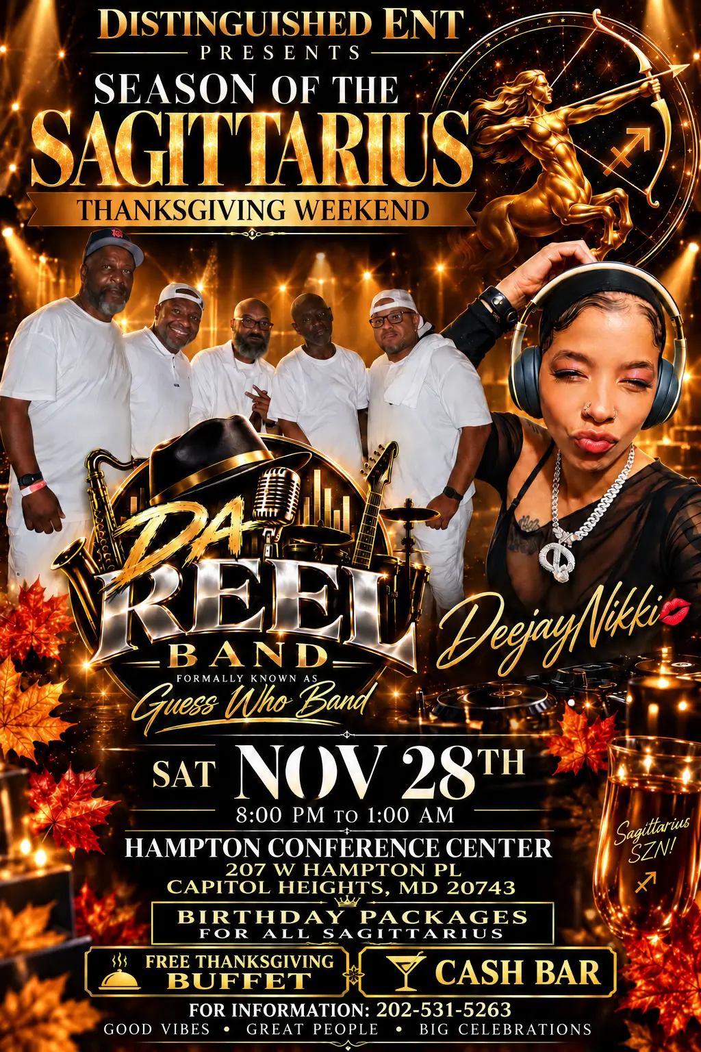 Season of the Sagittarius flyer featuring Da Reel Band